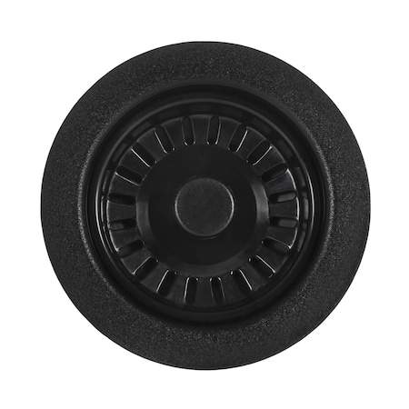 Ruvati Kitchen Sink Basket Strainer Drain Assembly Matte Black RVA1038BL